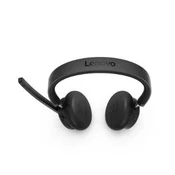 Lenovo 6550 Brezžične naglavne slušalke, črne, za pisarno/klicni center, USB Type-C, Bluetooth