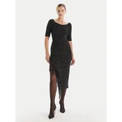 Simona Corsellini Cocktail obleka A25CEABO5001 Črna Slim Fit