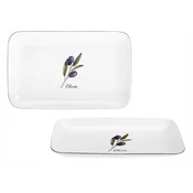 Ravi Pladenj 25 cm Olive iz porcelana 1 kos.
