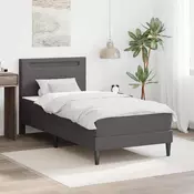 Krevetna konstrukcija Siva 90 x 200 cm Umjetna koža