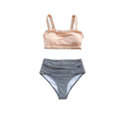 CUPSHE Ženski dvodelni kupaći kostim D2 roze-sivi