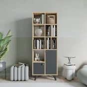 Hanah Home Polica 60x170x30cm Antracit-Hrast