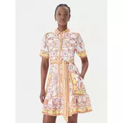 Hale Bob Poletna obleka with linen Aula 61SG670A Rumena Regular Fit