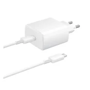 SAMSUNG mrežni punjac s Type-C prikljuckom 45 W, PD brzi punjac + 100 cm Type-C kabel, BIJELA EP-TA845XWEG