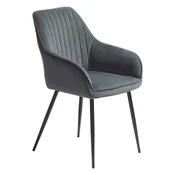 Sivi oblazinjeni jedilni stoli v kompletu z nasloni za roke 2 ks Nolan Stripe – Unique Furniture