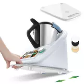 Nikcorp Drsna deska za Thermomix TM6 in TM5, akrilni podstavek s teflonskimi drsniki, bela barva za zaščito tehtnice robota