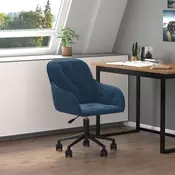 Vidaxl vidaXL Vrtljiv pisarniški stol moder žamet