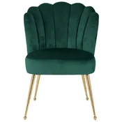 Casa Padrino luxury velvet dining room chair green/gold 66 x 64 x H. 86 cm - Kitchen chair with velvet fabric - Dining room furniture - Kitchen furniture - Luxury furniture