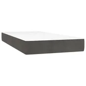 Vidaxl Vzmetnica z žepkasto vzmetjo srednje trdote temno siva 80x220x20 cm žamet