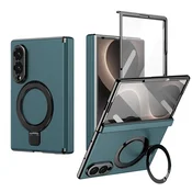GS Ovitek za Samsung Galaxy Z Fold 8 s stojalom in zunanjim steklom, združljiv z MagSafe, zelen