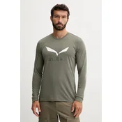Salewa SOLIDLOGO DRY M L/S TEE, muška planianrska majica, zelena 27340