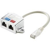 Renkforce Renkforce RJ45 omrežni T-adapter CAT 5e [2x RJ45 vtičnica - 1x RJ45 vtič] 15.00 cm kovinska, (20429465)