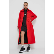 Kišni kaput Didriksons Matilde za žene, boja: crvena, za prijelazno razdoblje
