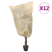 vidaXL Prevleka za rastline iz flisa z zadrgo 12 kosi 70 g/m2 0,8x0,8m