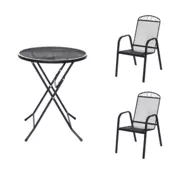 eoshop Kovinski vrtni set Eoshop 37: miza + 2 stapljiva naslanjača