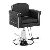 Salonska stolica s osloncem za noge - mm - 150 kg - Crno