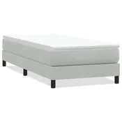 Vidaxl Box Spring postelja brez vzmetnico svetlo siva 100x220 cm žamet
