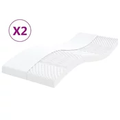 Madraci od pjene 2 kom bijeli 100x200 cm 7 zona tvrdoca 20 ILD