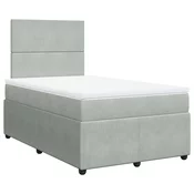 vidaXL vidaXL Box spring postelja z vzmetnico svetlo siva 120x190 cm žamet, (21309328)