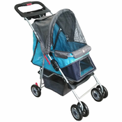 Sporty Pet Stroller za male pse - temno modra / svetlo siva