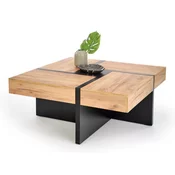 Stolić za kavu Houston 1364 Craft hrast, Mat crna, 47x100x100cm, Laminirani iveral, Kutni