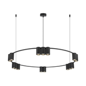 Lestenec na vrvici GENESIS 15xGU10/8W/230V črna