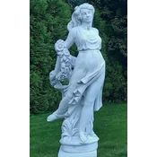 Casa Padrino Art Nouveau Garden Decoration Sculpture Lady Gray H. 175 cm - Elegant Garden Decoration Stone Figure - Baroque & Art Nouveau Garden Decoration Accessories