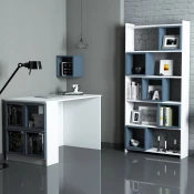 Hanah home Polica 120x75x65cm Belo-Plava