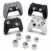 Mačje tačke 6 silikonskih kapic belo-črne barve za PS5 & PS4 & XBOX & Switch Pro