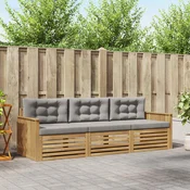 Set vanjskih sofa 3 kom. Bijela i svjetlosiva