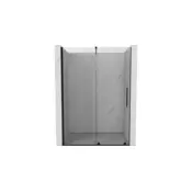 Mexen Velar drsna pršna vrata 150 cm, prozorna, črna - 871-150-000-01-70