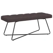 Vidaxl Klop s gumbnim oblazinjenjem Temno rjava 110 x 40 x 46 cm Blago
