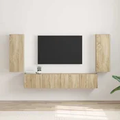 vidaXL TV stenska omara 2 pcs Sonoma 30 x 31 x 80 cm Konstruiran les