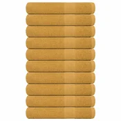 Vidaxl Savna brisače FROGN 10 kosov zlate 80x200 cm 360 g/m2