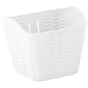Korpa PVC pletena imitacija bela sa držacima VENSINI