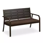 Northix Vrtna klop z blazino 120x60x80 cm 2-sedežna lesena