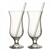 Set 2 kozarcev za cocktail s slamico 450 ml