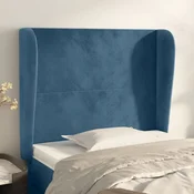 Vidaxl vidaXL Vzglavje s krilci temno modro 93x23x118/128 cm žamet