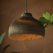 OSRAM viseča svetilka HAT, rjava, O 36 cm, valovita lepenka, E27 - Dnevna soba/jedilnica - Papir/karton