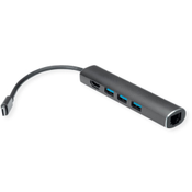 VALUE VALUE USB priključna postaja tipa C\, HDMI 4K\, 3x USB tipa A\, Gigabit Ethernet\, siva Value USB 2.0 adapter  12.99.1043, (20428569)