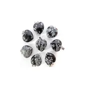 Poludragi kamen privezak srce 20 mm-obsidijan