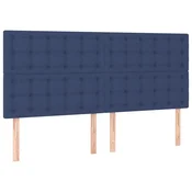 Vidaxl Vzglavje postelje modro 180x5x118/128 cm blago