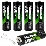 4x samopolnilna akumulatorska baterija AA li-ion 1466mAh USB-C