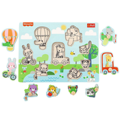 Trefl - Puzzle Drevená vkládačka Zvieratká - 1 - 39 kosov
