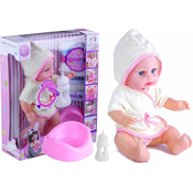 Lutka beba u ogrtacu bijelo-rozi