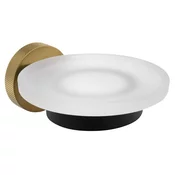 Držalo za milo LARISSA, matirano steklo, črna/zlata mat - Črna - 110x54x130 mm - Sapho - LARISSA - 24 - Steklo - Lepilo - Drugo - Posoda za milo - Krožni - 110 - 54 - 130 - 14