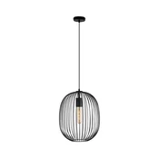 Viseći luster na sajli OVELLA 1xE27/15W/230V pr. 34 cm crni
