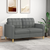 VIDAXL dvosed (140cm, blago), temno siv