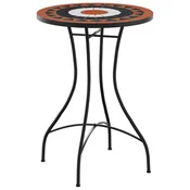 Bistro stolic s mozaikom boja cigle i bijela O50x70cm keramicki