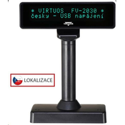 Virtuos VFD zaslon za stranke Virtuos FV-2030B 2x20 9 mm, USB, črn